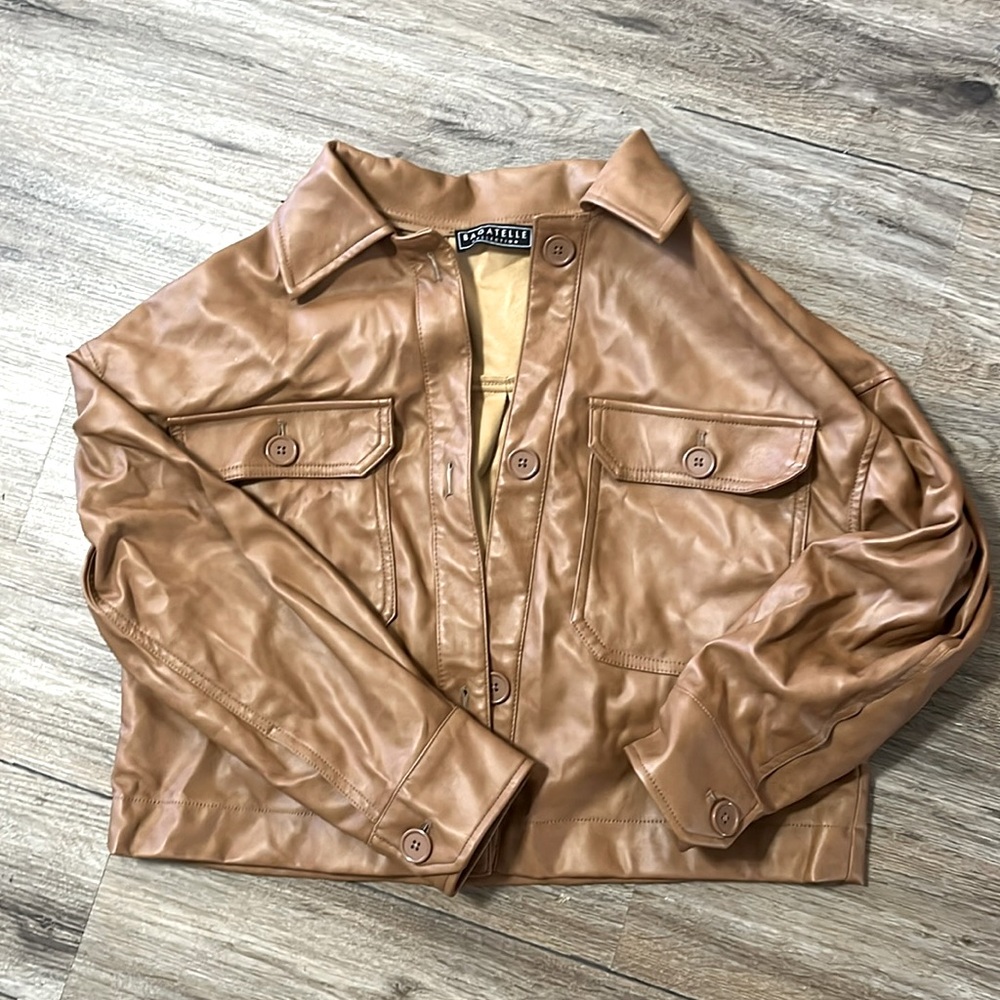 Brown leather jacket